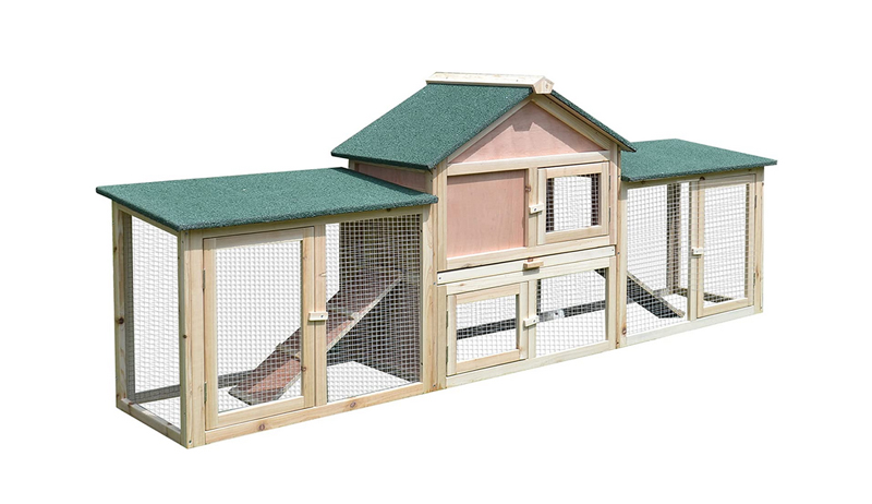 PawHut Deluxe Two-Storey Wooden Rabbit Hutch
