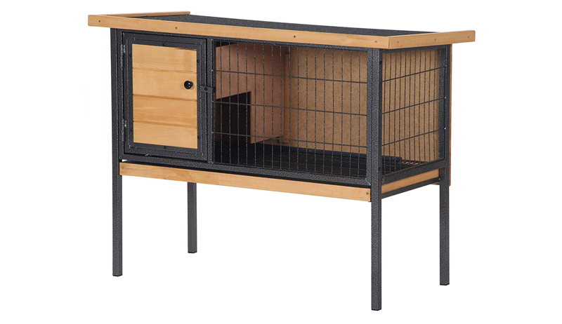 PawHut Wooden Rabbit Guinea Pig Hutch Bunny Cage