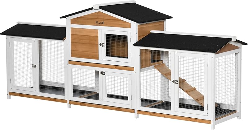 PawHut XL 2-Tier 230cm Rabbit Hutch and Run
